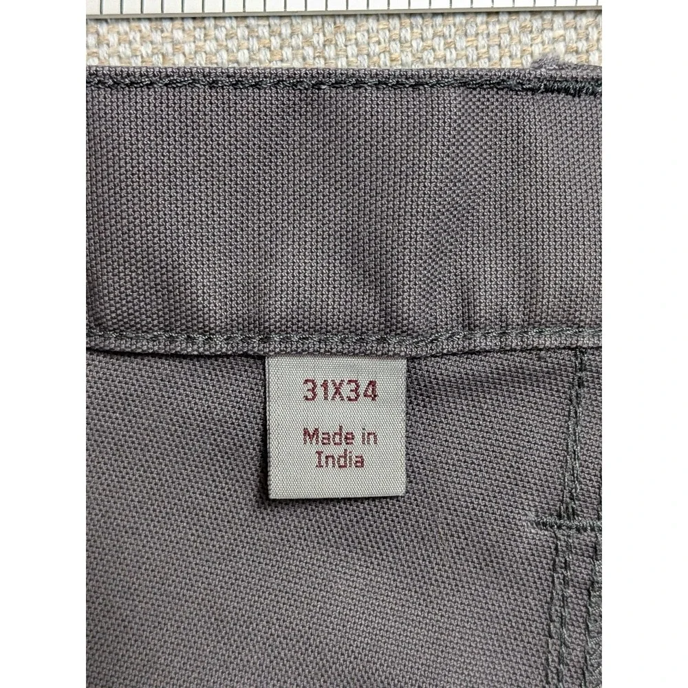 Carhartt Pants Men's Gray 31x34 Cotton Canvas Work Utility Straight Leg Workwear